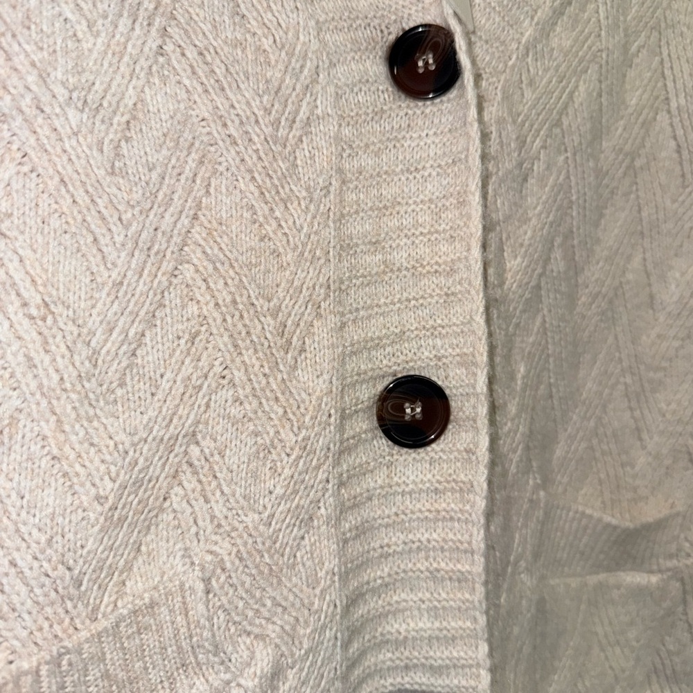 Pink Rose Women's Crème Cardigan Vest - Picture 4 of 10